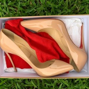 Nude Christian Louboutin Pigalle Follies (Patent)
